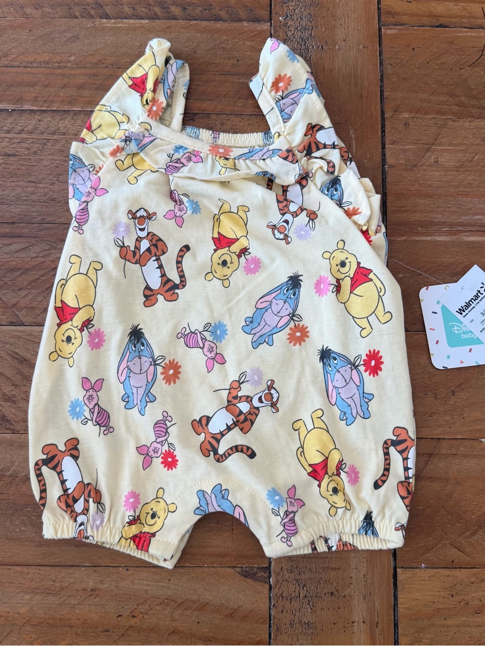 Disney Baby Yellow Floral & Character Romper